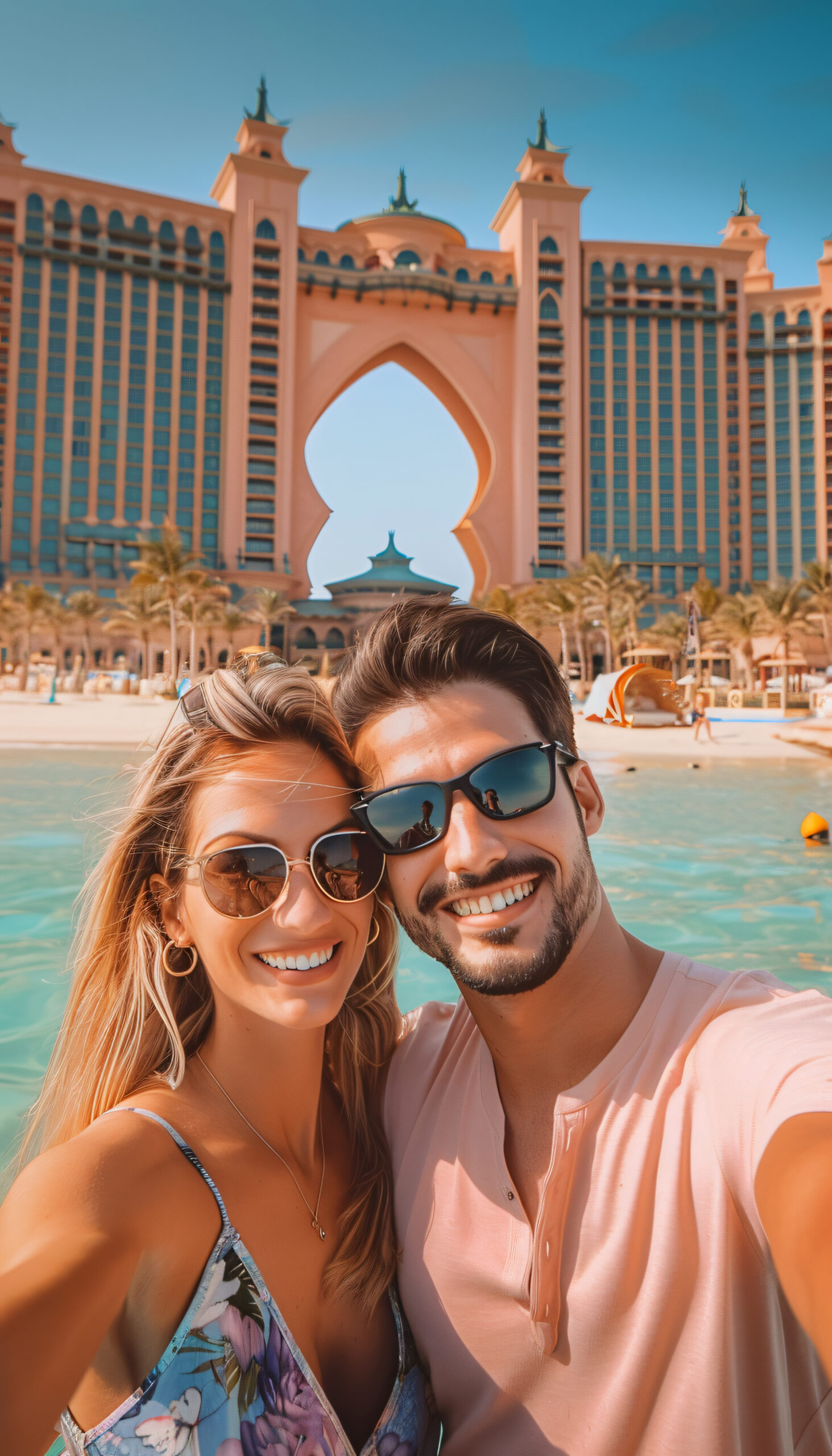 portrait couple visiting luxurious city dubai scaled